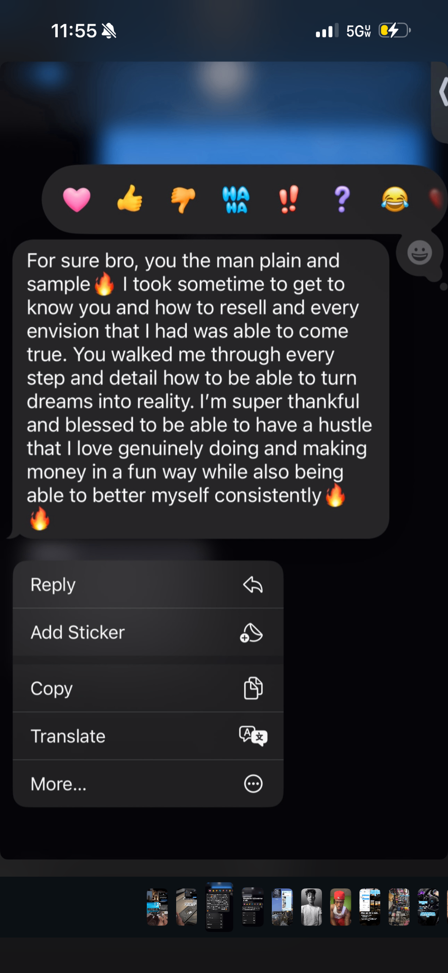 Student thanking Nate for walking him through every step